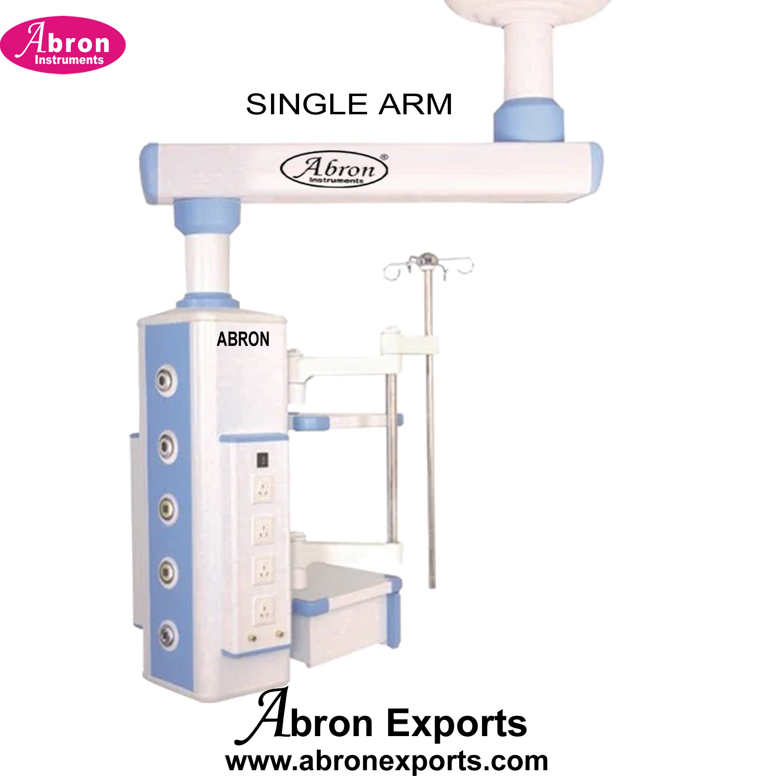 Medical Pendant Ceiling With 5 Valve single arm Oxygen Vacuum Air Nitrus Oxide for Operation Theatre Abron ABM-1124PSR5W 